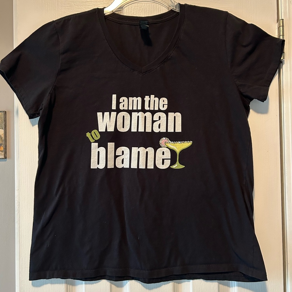 Black Graphic T-Shirt with Fun Slogan